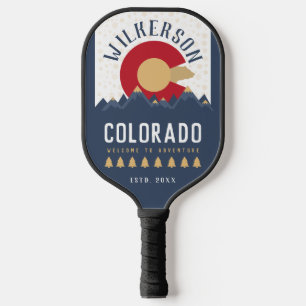 Colorado Mountains Vintage Co Flag Souvenirs Pickleball Paddle