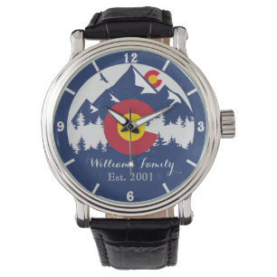 Colorado Mountains Vintage Co Flag Souvenirs Watch