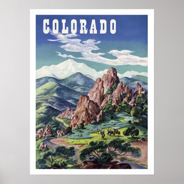Colorado mountains, vintage travel poster (Front)