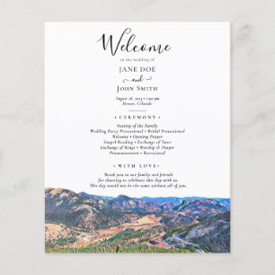 Colorado Mountains Wedding Program Flyer