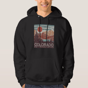 Colorado National Park Retro Mountains Nature Hiki Hoodie