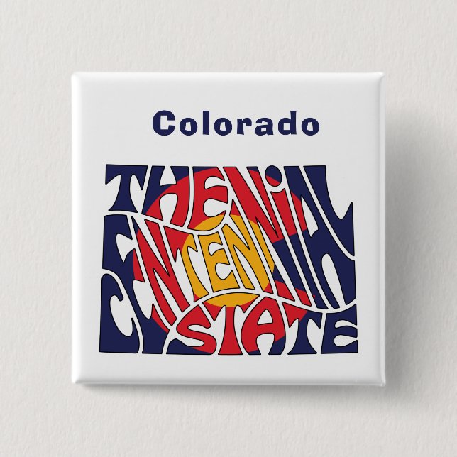 Colorado Nickname Word Art   15 Cm Square Badge (Front)