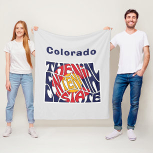 Colorado Nickname Word Art Fleece Blanket