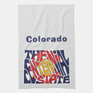 Colorado Nickname Word Art Tea Towel