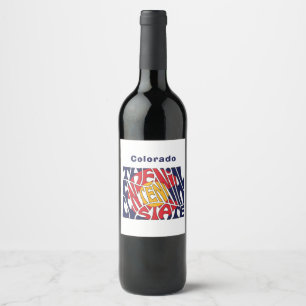 Colorado Nickname Word Art Wine Label