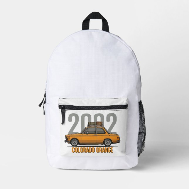 Colorado Orange BMW 2002 Printed Backpack (Front)