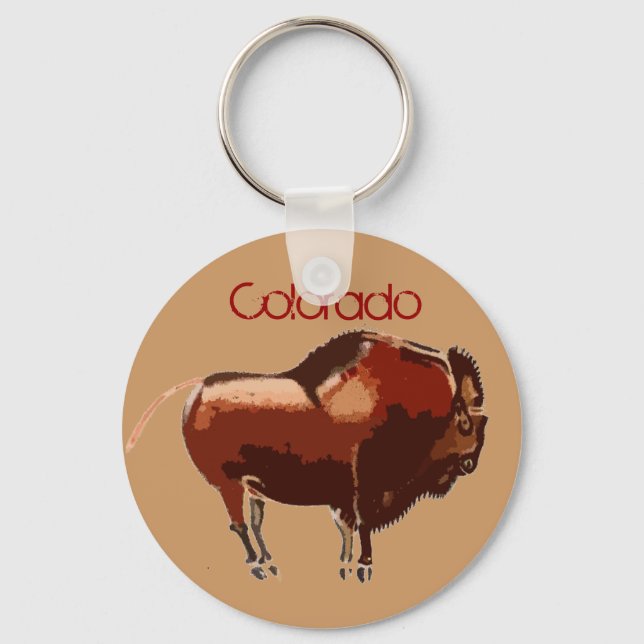 Colorado Painted Bison Key Chain (Front)
