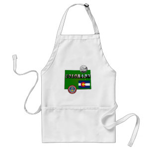 Colorado Picture Text, Flag, Seal, Quarter, Map Standard Apron