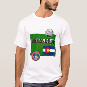 Colorado Picture Text, Flag, Seal, Quarter, Map T-Shirt