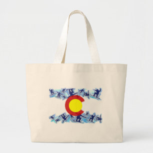Colorado proud snowboarder flag reusable bag