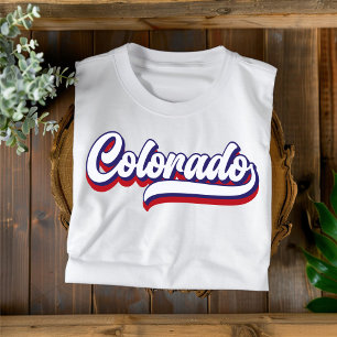 Colorado Red White and Blue Vintage Script T-Shirt