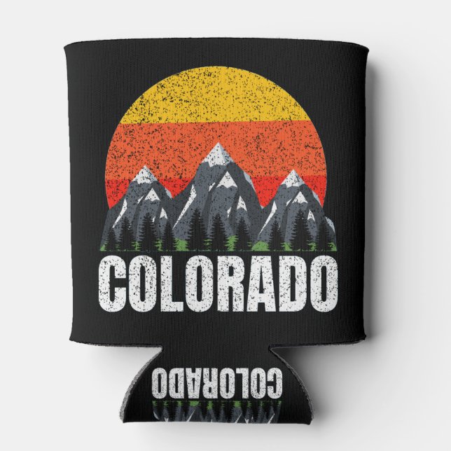Colorado Retro Sunset Can Cooler (Back)