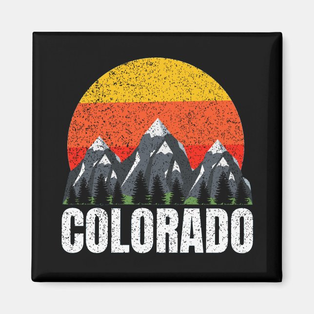 Colorado Retro Sunset Magnet (Front)