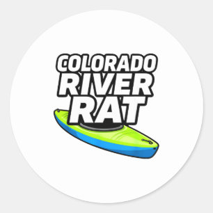 Colorado River Rat Kayak Whitewater Classic Round Sticker