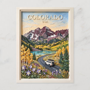 Colorado Road Trip Vintage Rocky Mountain Travel Postcard