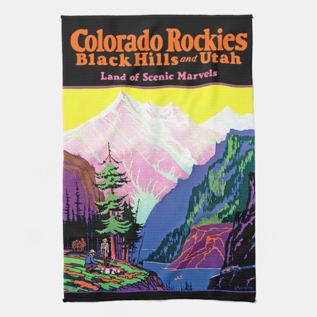 Colorado Rockies Tea Towel (Vertical)