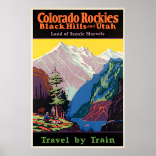 Colorado Rockies Vintage Travel Poster