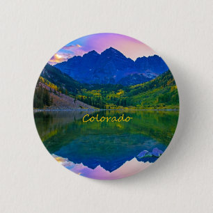 Colorado Rocky Mountains and Lake 6 Cm Round Badge