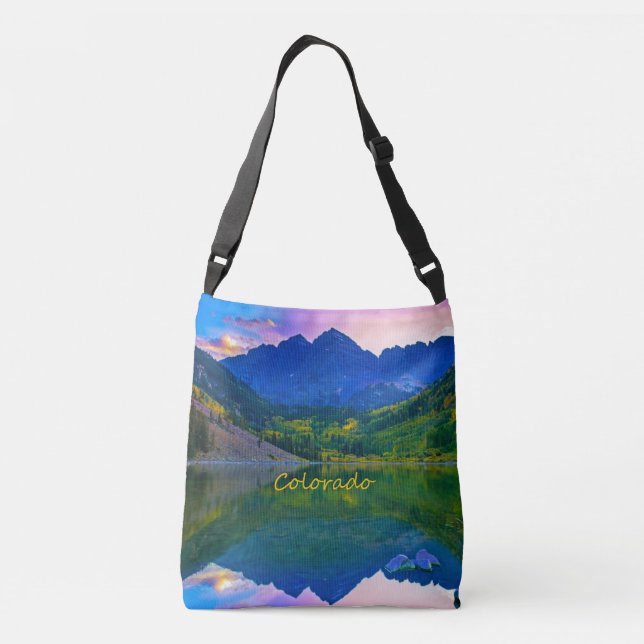Colorado Rocky Mountains and Lake Crossbody Bag (Back)