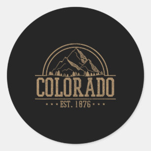 Colorado - Rocky Mountains Est. 1876 Hiking Outdoo Classic Round Sticker
