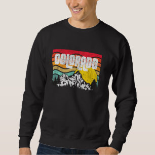 Colorado Rocky Mountains Forests Vintage Sunset Re Sweatshirt