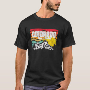 Colorado Rocky Mountains Forests Vintage Sunset Re T-Shirt