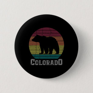 Colorado Rocky Mountains Retro Tee Skiing Camping  6 Cm Round Badge