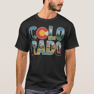 Colorado Rocky Mountains Retro Travel T-Shirt
