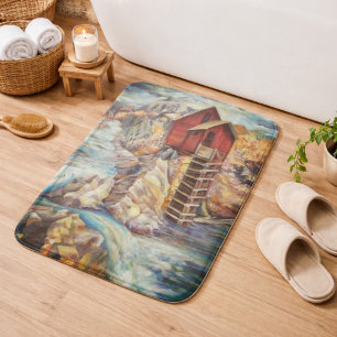 Colorado Rocky Mountains River Crystal Mill Bath Mat