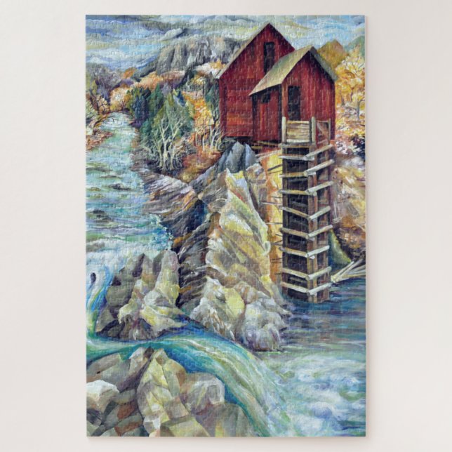 Colorado Rocky Mountains River Crystal Mill Jigsaw Puzzle (Vertical)