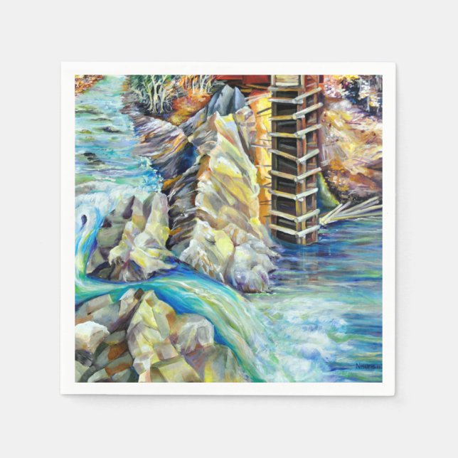 Colorado Rocky Mountains River Crystal Mill Napkin (Front)