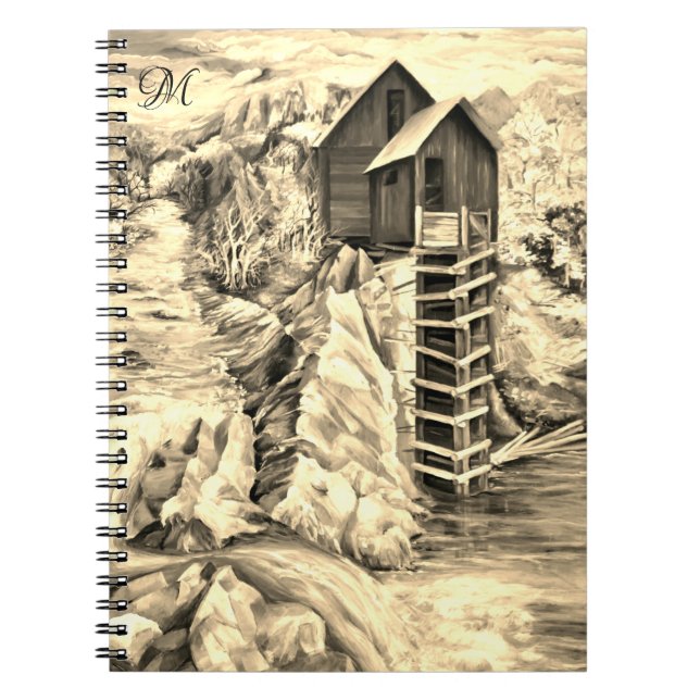Colorado Rocky Mountains River Monogram Notebook (Front)