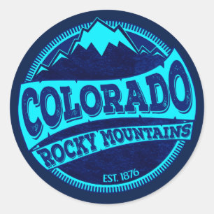 Colorado Rocky Mountains teal blue ink stickers