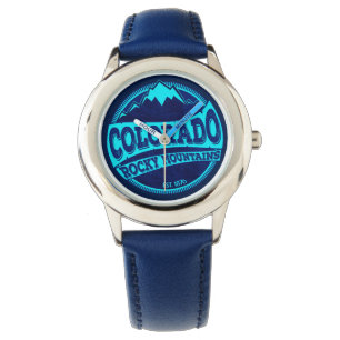 Colorado Rocky Mountains teal blue ink watch