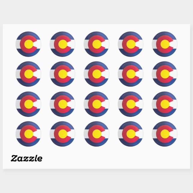 Colorado  Round Icon Flag Classic Round Sticker (Sheet)