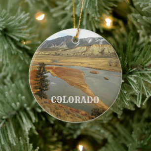 Colorado Scenic Landscape Holiday Ceramic Tree Decoration
