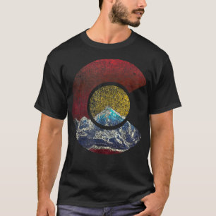 Colorado Shirt with Flag Themed Mountain