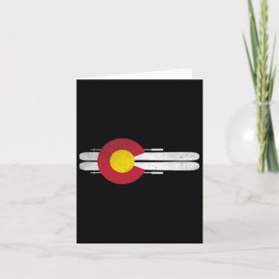 Colorado Skiing Shirt Colorado Flag Skis Mens Wome Card