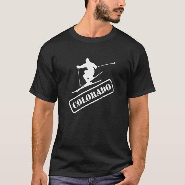 Colorado Skiing Silhouette  T-Shirt (Front)