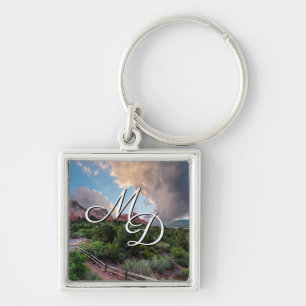 Colorado Sleeping Giant Sunrise Square Keychain