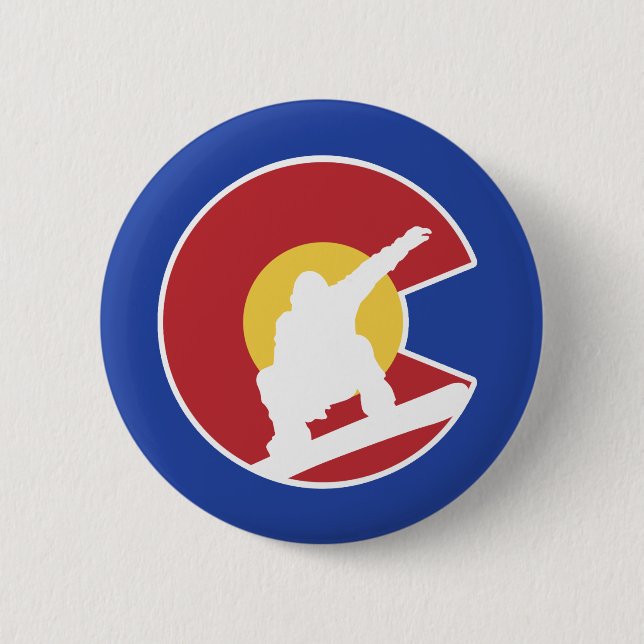 Colorado Snowboard 6 Cm Round Badge (Front)