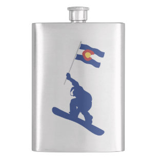 Colorado Snowboard Flag Hip Flask