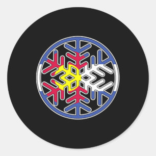 Colorado Snowboarding Rocky Mountains Snowflake Sk Classic Round Sticker