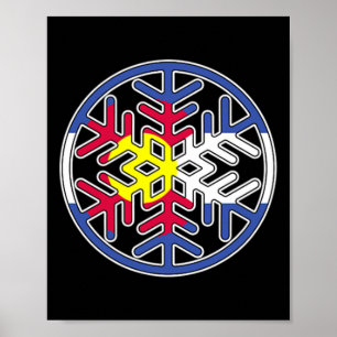 Colorado Snowboarding Rocky Mountains Snowflake Sk Poster