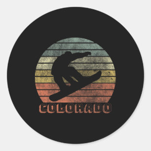 Colorado Snowboarding Winter  Classic Round Sticker