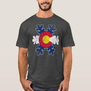 Colorado Snowflake Flag Retro Fade T-Shirt