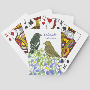 Colorado Souvenir Lark Bunting Birds Columbine Playing Cards