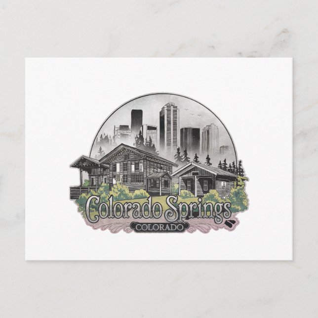 Colorado Springs City Colorado State USA Holiday Postcard (Front)