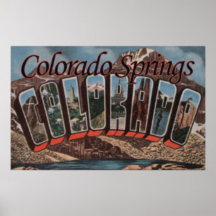 Colorado Springs, Colorado - Large Letter Scenes Poster