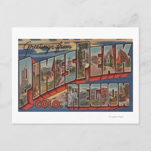 Colorado Springs, Colorado - Pikes Peak Postcard (Front)